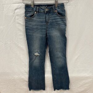Cat & Jack Blue Jeans with Distressed Detailing and Frayed Hem